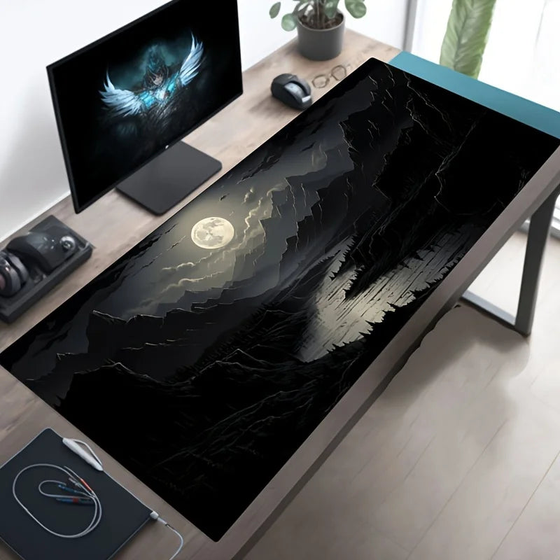 Night Moonlight Large Cool Mouse Pad Laptop Non-Slip Esports Office Desk Mat Game Player Mousepad Mini PC Desktop Accessories