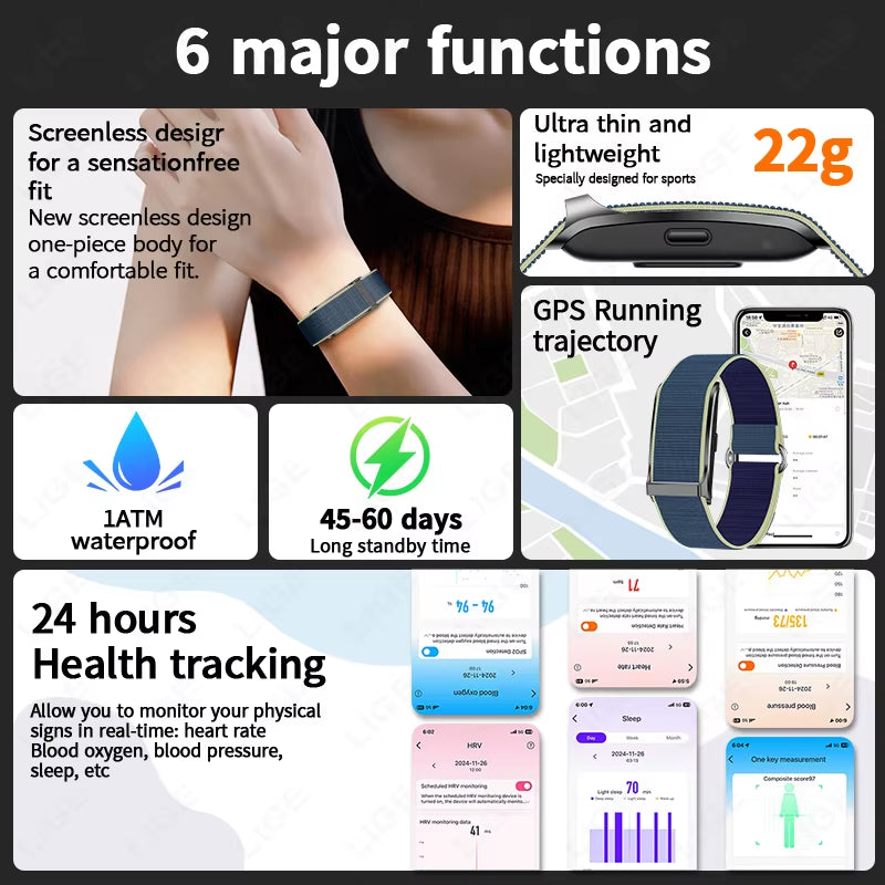 2025 Smart Band Watch Heart Rate Health Monitoring Pedometer Sport Fitness Tracker Electronic Bracelet Men Smartwatch Women