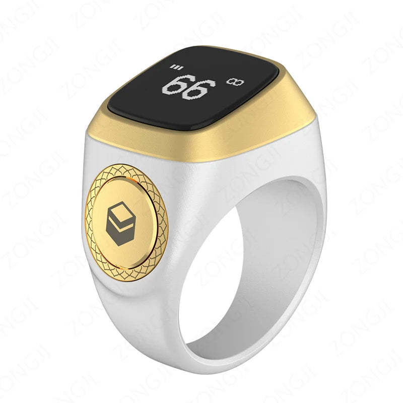 2025 Iqibla Smart Zikr Ring Praise Tasbih Tally Electronic Digital Counter for Muslims Prayer Time Vibration Reminder Waterproof