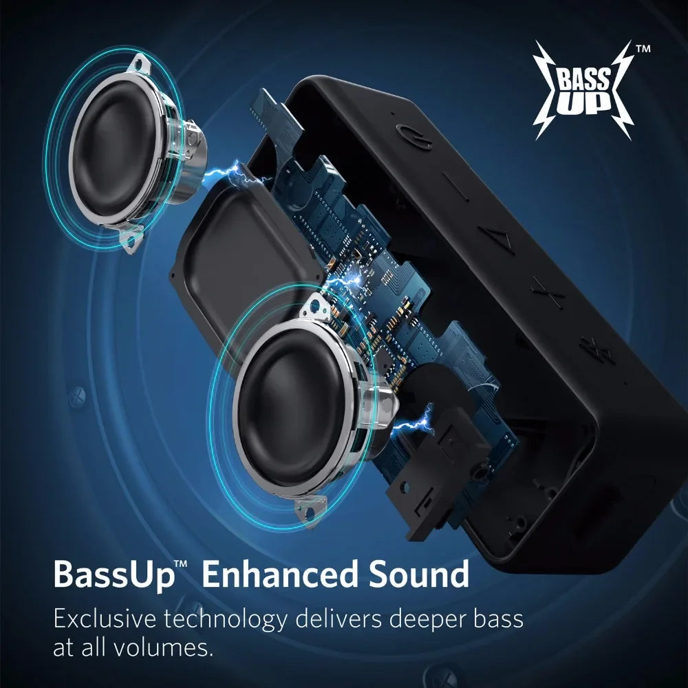 Soundcore 2 Portable Wireless Bluetooth Speaker Better Bass 24-Hour Playtime 66Ft Bluetooth Range IPX7 Water Resistance