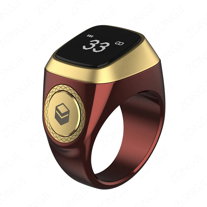 2025 Iqibla Smart Zikr Ring Praise Tasbih Tally Electronic Digital Counter for Muslims Prayer Time Vibration Reminder Waterproof