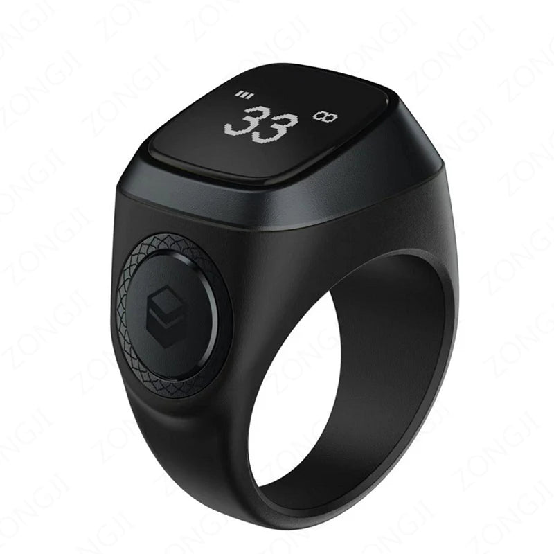 2025 Iqibla Smart Zikr Ring Praise Tasbih Tally Electronic Digital Counter for Muslims Prayer Time Vibration Reminder Waterproof