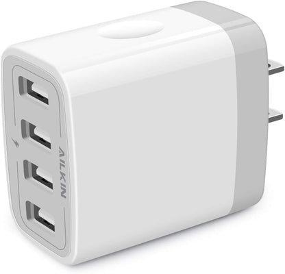 Wall Charger, USB Charger Adapter,  4.8A 4Multi Port Fast Charging Station Power Base Block Plug Cube Brick for Iphone 15 14 SE 13 12 11Pro Max/Xr/Xs/8Plus, Samsung A14/A13/S23/S22 Kindle Plug