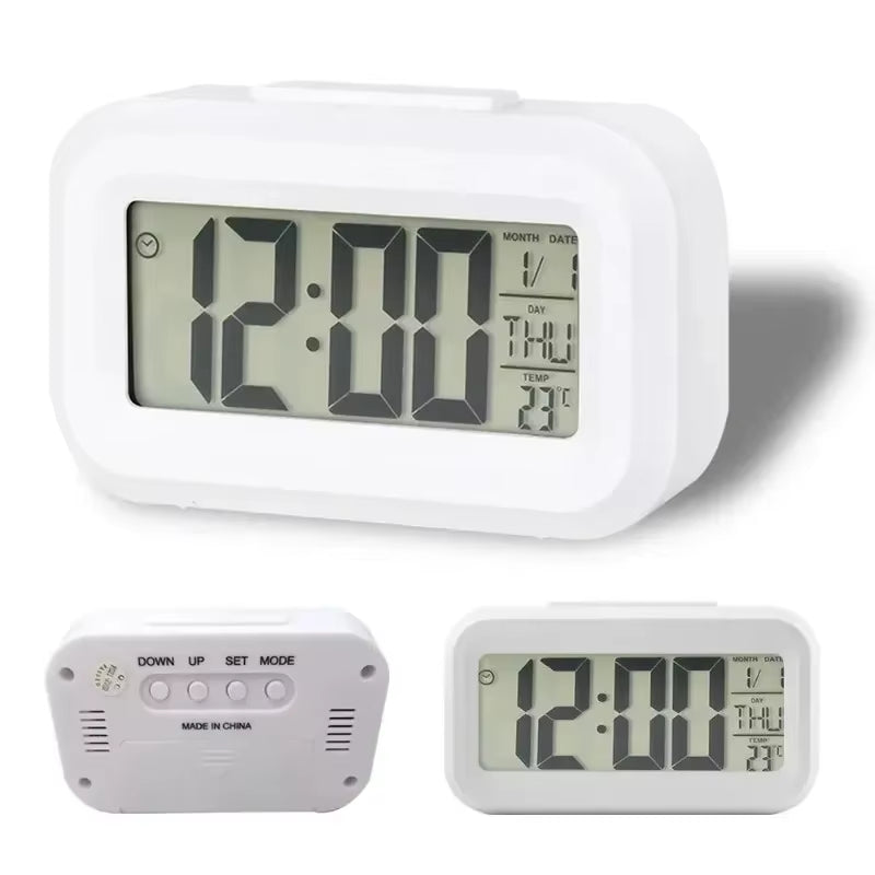 Led Digital Alarm Clock Backlight Data Times Calendar Desktop Multi-Function Electronic Bedroom Decoration Desk Decorations Wall
