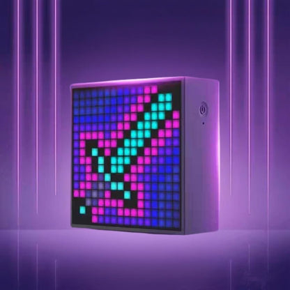 Timebox Evo -- Pixel Art Bluetooth Speaker with 16X16 LED Display APP Control - Cool Animation Frame & Gaming Room Setup & Bedside Alarm Clock- Black