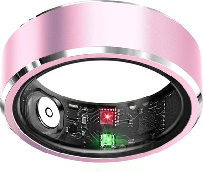 Smart Ring Health Tracker, Sleep Tracker Ring with Heart Rate, Waterproof Fitness Ring for Activity Monitoring/Steps/Distance/Calories,Air Gestures,Up to 7Day Battery,For Ios Android(Stylish Silver#8)