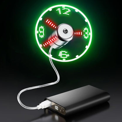 LED USB Clock Fan with Real Time Display Function,Stocking Stuffers for Men Christmas Gadgets,Father'S Day Gifts,1 Year Warranty