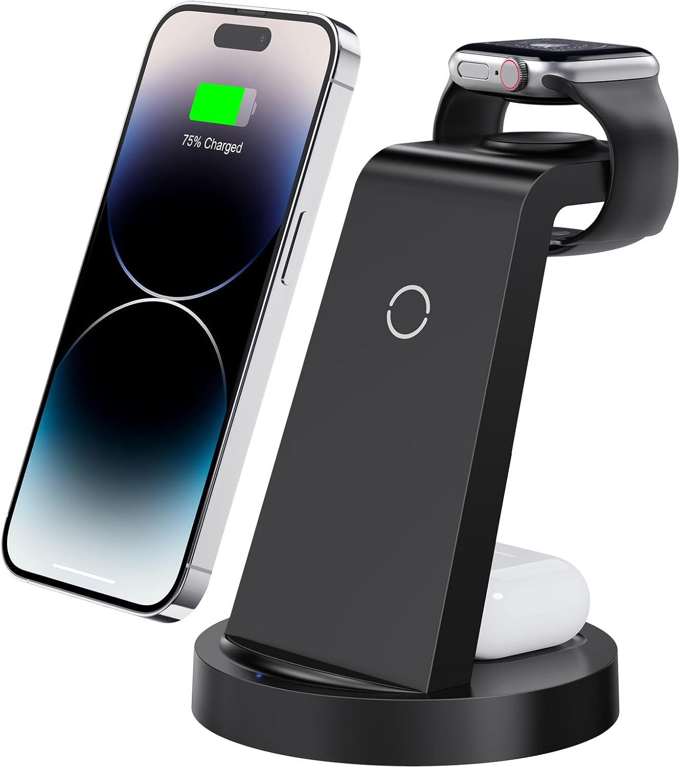 3-in-1 Wireless Charging Station for iPhone 16E, 16, 15, 14, 13, 12, 11, X Pro Max, Apple Watch, and AirPods 4, 3, Pro