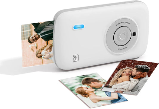 CP2100 Portable Photo Printer for Iphone & Android, 2 * 3 Instant Color Mini Printer, Bluetooth 5.0, Type-C Charging, Dye-Sublimation Tech, Initial 10 Sheets Included (Grey)