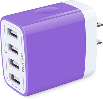 Wall Charger, USB Charger Adapter,  4.8A 4Multi Port Fast Charging Station Power Base Block Plug Cube Brick for Iphone 15 14 SE 13 12 11Pro Max/Xr/Xs/8Plus, Samsung A14/A13/S23/S22 Kindle Plug