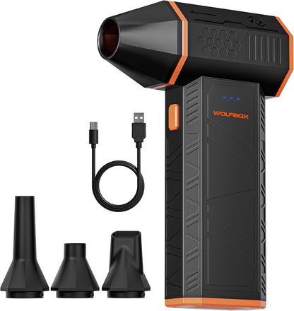 MF50 Cordless Electric Air Duster - 110,000 RPM High-Power Mini Blower with 3 Adjustable Gears and Fast Charging for Cleaning Computers, Keyboards, Home, Outdoor, and Automotive Use