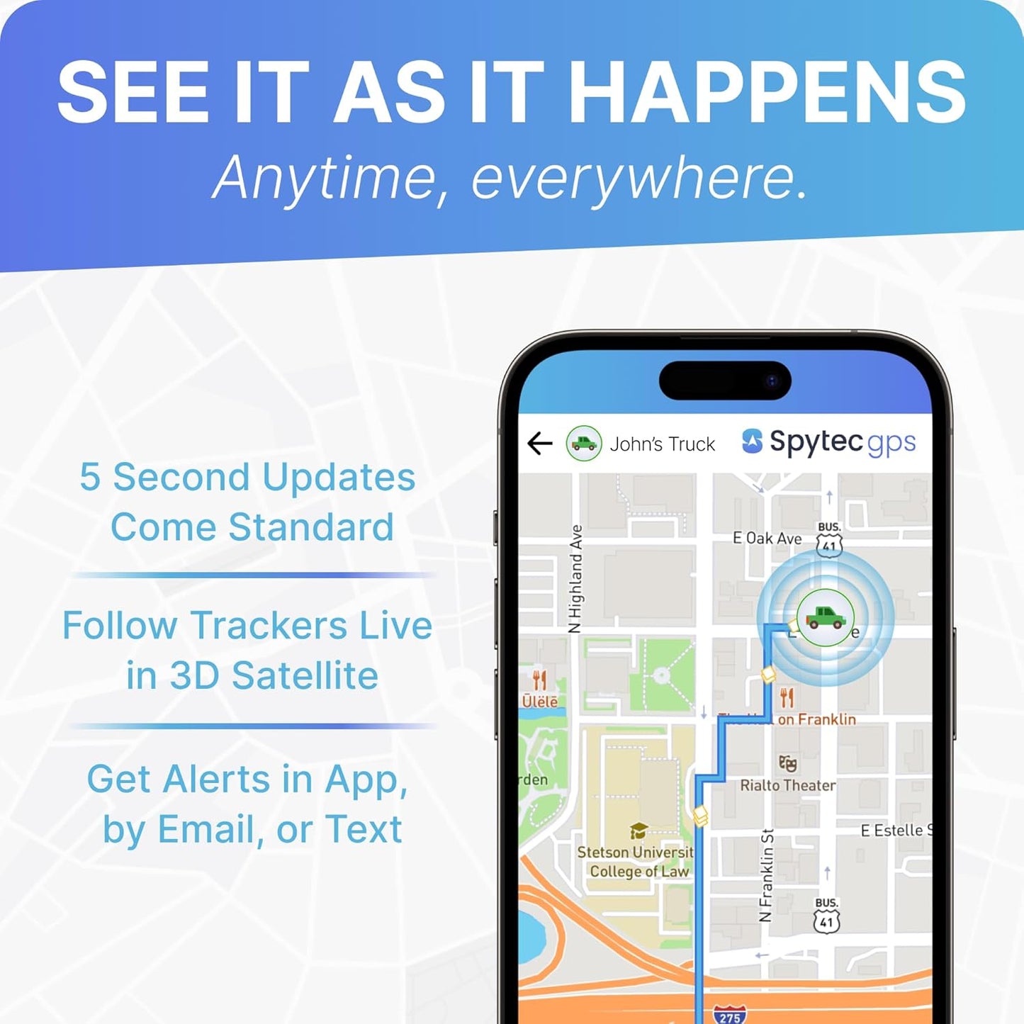 GPS Mini GPS Smart Tracker for Vehicles, Cars, Trucks, Loved Ones, GPS Tracker Device for Kids & Weatherproof Magnetic Case, Unlimited Updates, Real-Time GPS Tracking, USA Made Tech