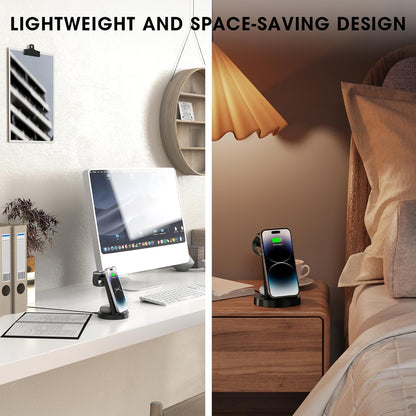3-in-1 Wireless Charging Station for iPhone 16E, 16, 15, 14, 13, 12, 11, X Pro Max, Apple Watch, and AirPods 4, 3, Pro