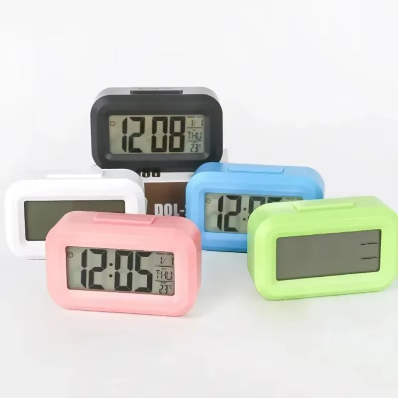 Led Digital Alarm Clock Backlight Data Times Calendar Desktop Multi-Function Electronic Bedroom Decoration Desk Decorations Wall