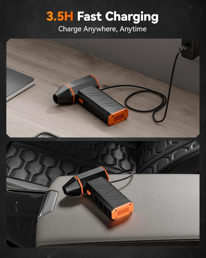 MF50 Cordless Electric Air Duster - 110,000 RPM High-Power Mini Blower with 3 Adjustable Gears and Fast Charging for Cleaning Computers, Keyboards, Home, Outdoor, and Automotive Use