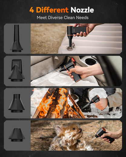 MF50 Cordless Electric Air Duster - 110,000 RPM High-Power Mini Blower with 3 Adjustable Gears and Fast Charging for Cleaning Computers, Keyboards, Home, Outdoor, and Automotive Use