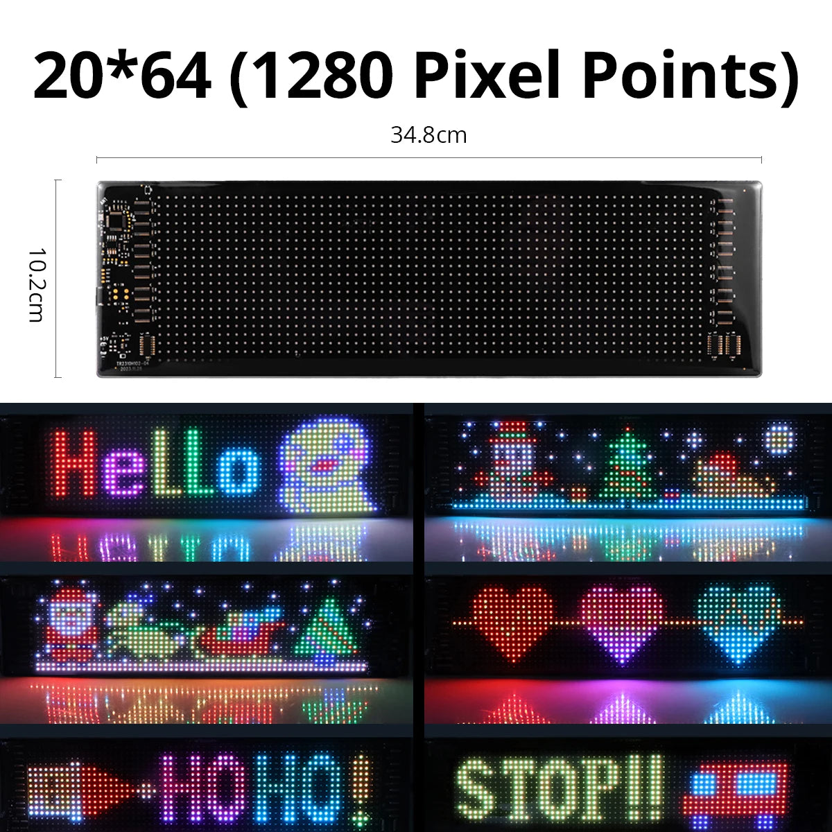 Smart Bluetooth LED Display Screens RGB LED Module Sign Matrix Pixel LED Panel Scrolling Signboard Advertising Light Car Decor
