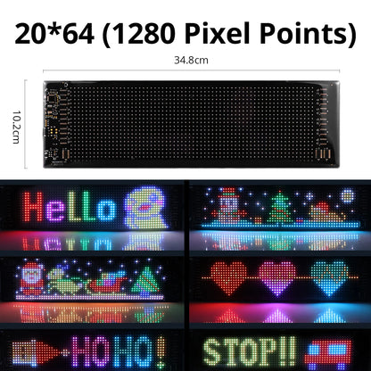 Smart Bluetooth LED Display Screens RGB LED Module Sign Matrix Pixel LED Panel Scrolling Signboard Advertising Light Car Decor