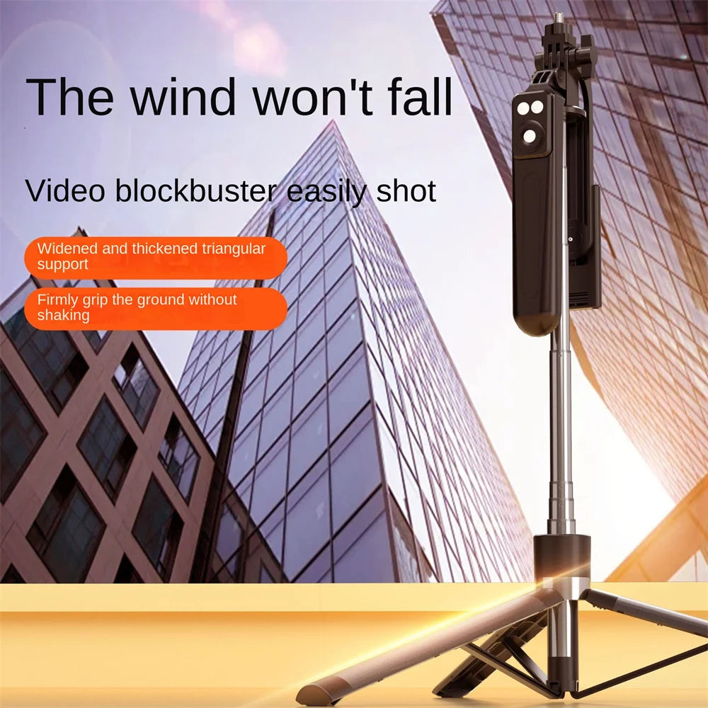 1.7M Selfie Stick Tripod with Light Wireless Remote Control 360 ° Rotation for Smartphone Video Recording Live Streaming