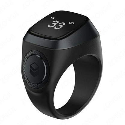2025 Iqibla Smart Zikr Ring Praise Tasbih Tally Electronic Digital Counter for Muslims Prayer Time Vibration Reminder Waterproof