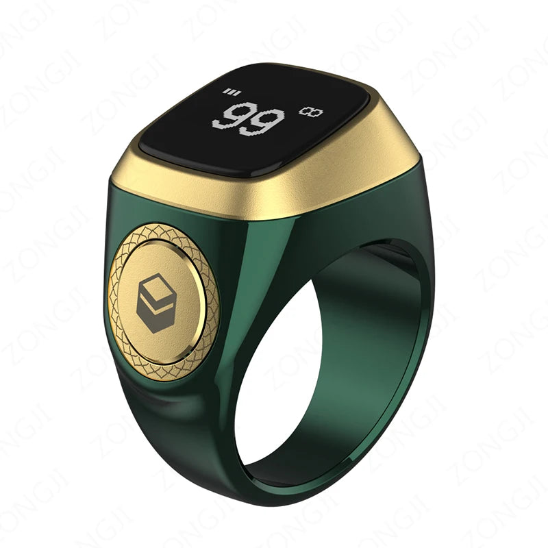 2025 Iqibla Smart Zikr Ring Praise Tasbih Tally Electronic Digital Counter for Muslims Prayer Time Vibration Reminder Waterproof