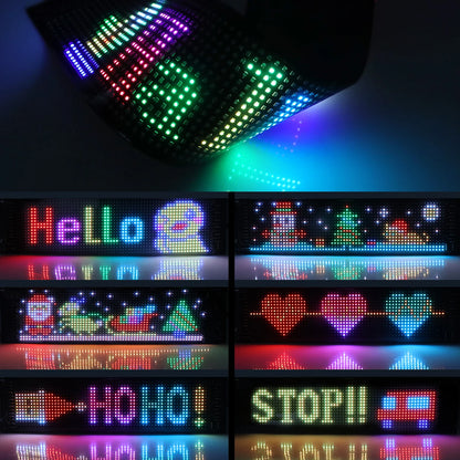 Smart Bluetooth LED Display Screens RGB LED Module Sign Matrix Pixel LED Panel Scrolling Signboard Advertising Light Car Decor
