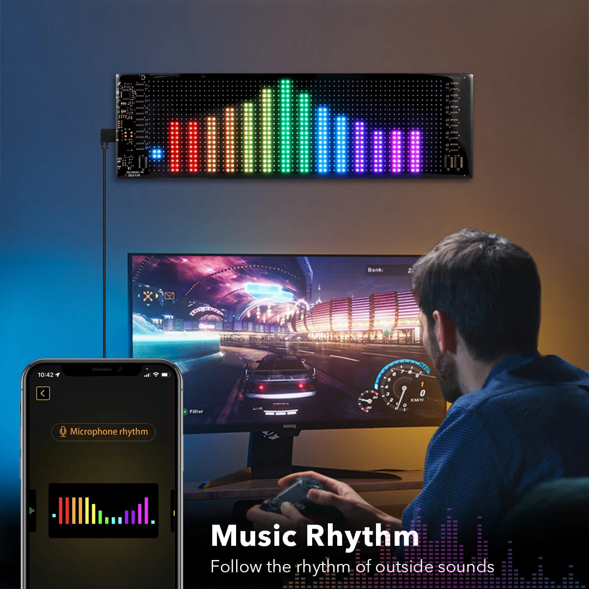 Smart Bluetooth LED Display Screens RGB LED Module Sign Matrix Pixel LED Panel Scrolling Signboard Advertising Light Car Decor