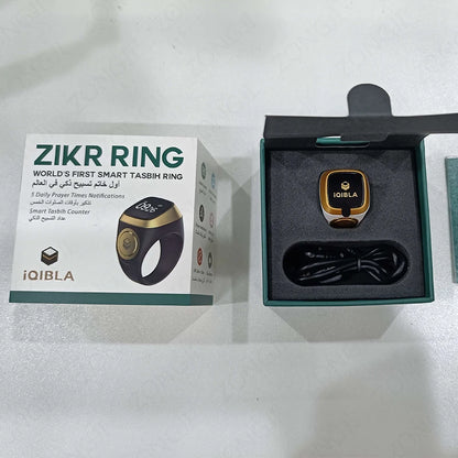 2025 Iqibla Smart Zikr Ring Praise Tasbih Tally Electronic Digital Counter for Muslims Prayer Time Vibration Reminder Waterproof