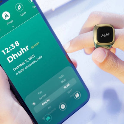 2025 Iqibla Smart Zikr Ring Praise Tasbih Tally Electronic Digital Counter for Muslims Prayer Time Vibration Reminder Waterproof