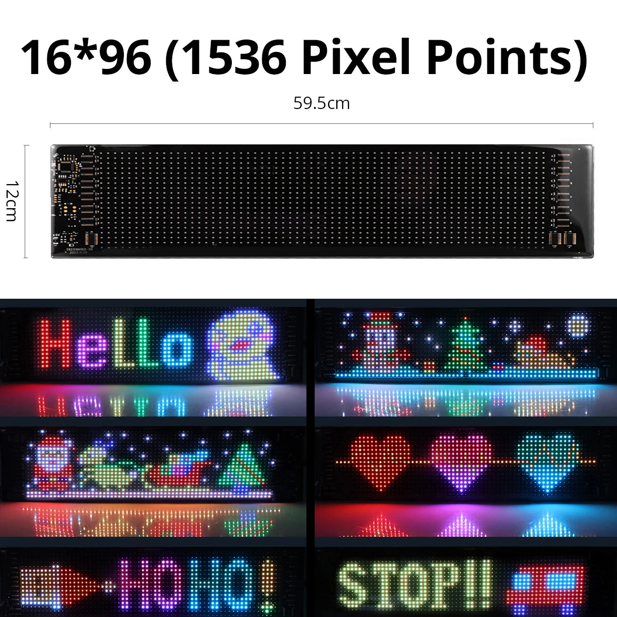 Smart Bluetooth LED Display Screens RGB LED Module Sign Matrix Pixel LED Panel Scrolling Signboard Advertising Light Car Decor