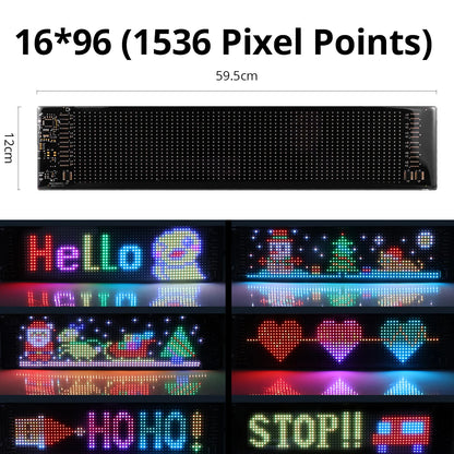 Smart Bluetooth LED Display Screens RGB LED Module Sign Matrix Pixel LED Panel Scrolling Signboard Advertising Light Car Decor