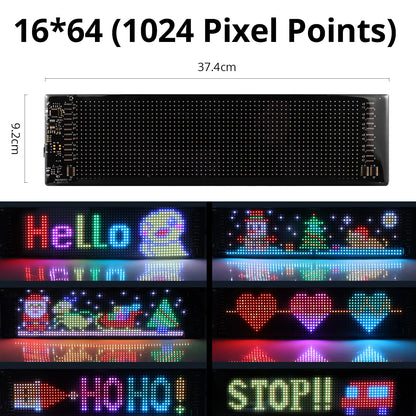 Smart Bluetooth LED Display Screens RGB LED Module Sign Matrix Pixel LED Panel Scrolling Signboard Advertising Light Car Decor