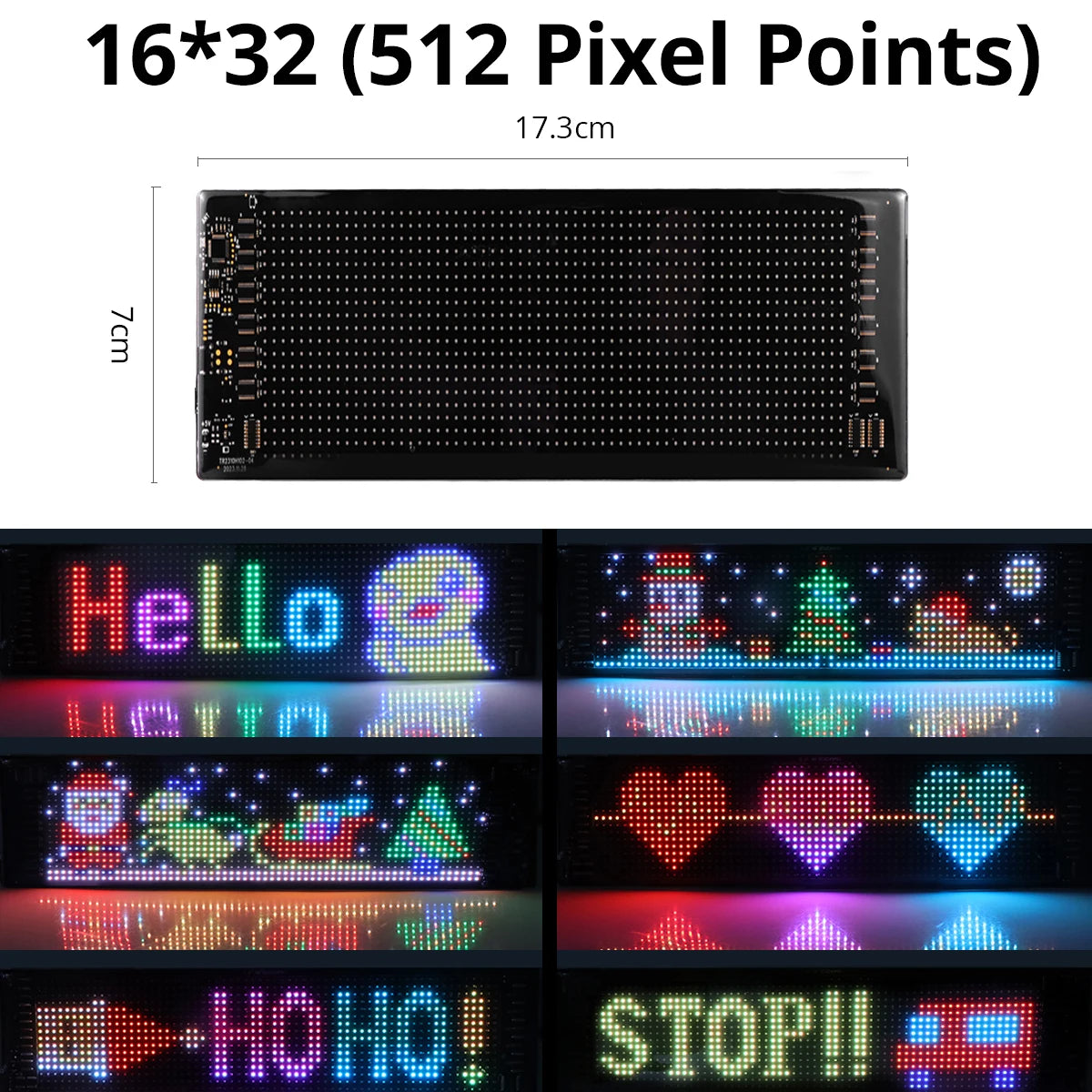 Smart Bluetooth LED Display Screens RGB LED Module Sign Matrix Pixel LED Panel Scrolling Signboard Advertising Light Car Decor