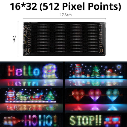 Smart Bluetooth LED Display Screens RGB LED Module Sign Matrix Pixel LED Panel Scrolling Signboard Advertising Light Car Decor