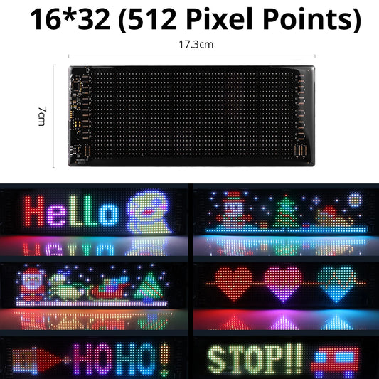 Smart Bluetooth LED Display Screens RGB LED Module Sign Matrix Pixel LED Panel Scrolling Signboard Advertising Light Car Decor