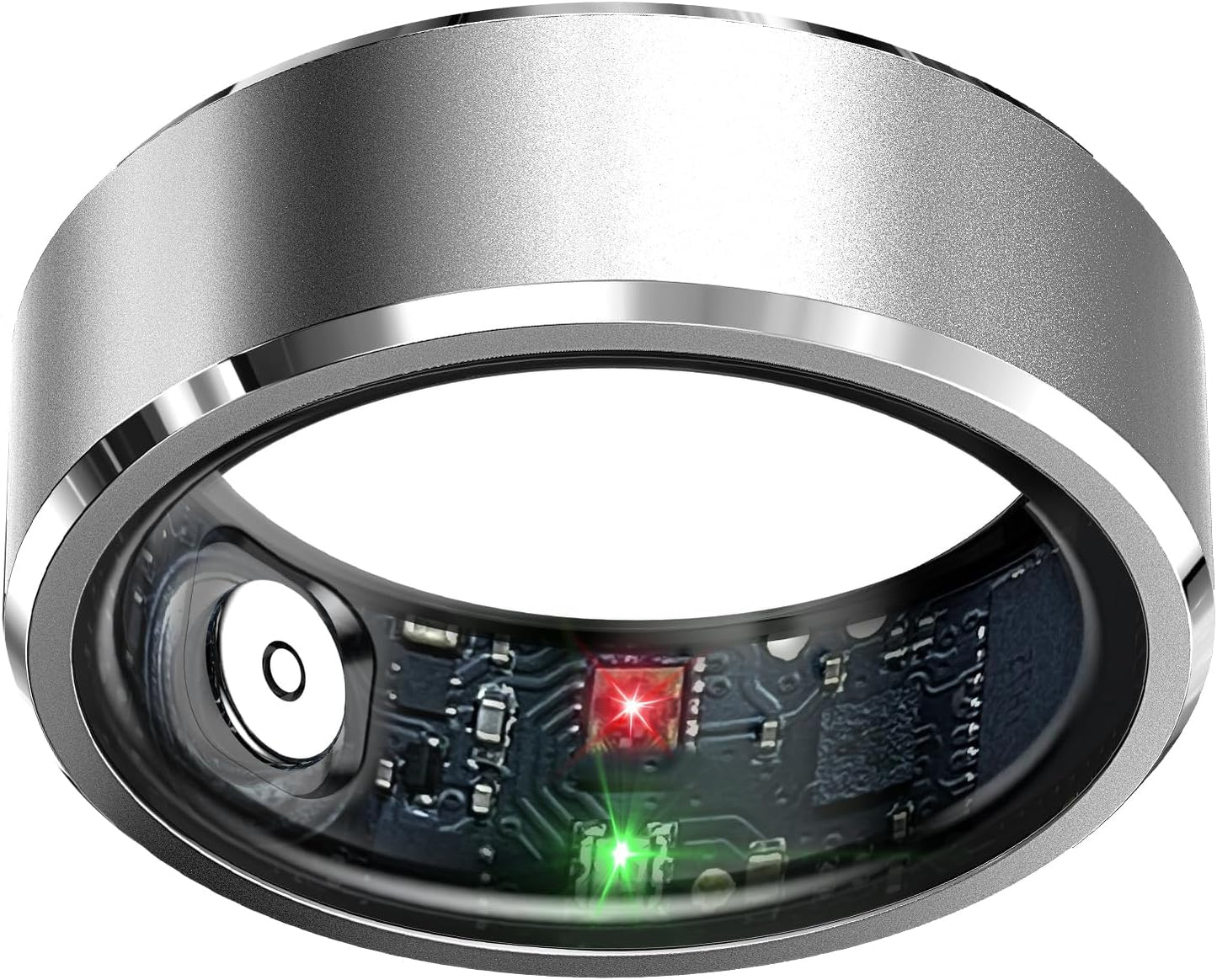 Smart Ring Health Tracker, Sleep Tracker Ring with Heart Rate, Waterproof Fitness Ring for Activity Monitoring/Steps/Distance/Calories,Air Gestures,Up to 7Day Battery,For Ios Android(Stylish Silver#8)