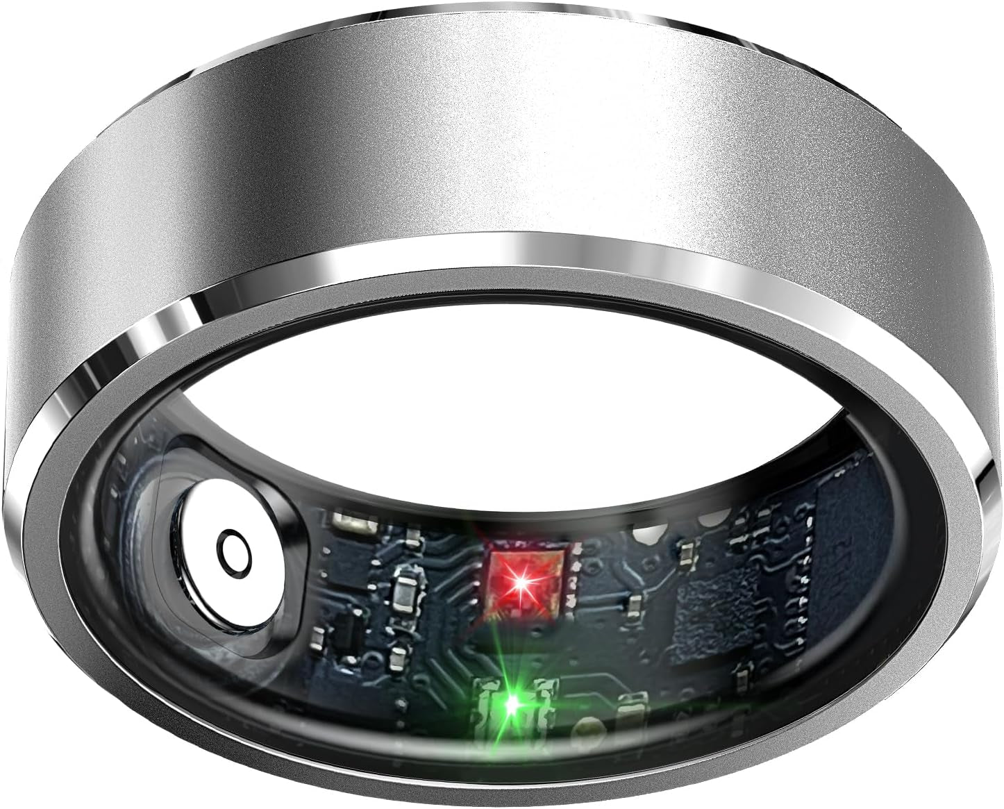 Smart Ring Health Tracker, Sleep Tracker Ring with Heart Rate, Waterproof Fitness Ring for Activity Monitoring/Steps/Distance/Calories,Air Gestures,Up to 7Day Battery,For Ios Android(Stylish Silver#8)
