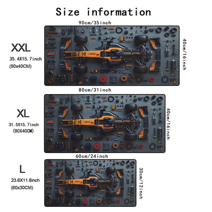 Racing Parts F1 Mouse Pad XXL Mousepad Computer Keyboard Pad Mouse Mat Gamer Soft Office Carpet Table Mat Desktop Desk Pad