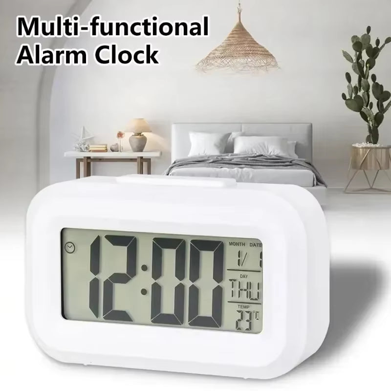 Led Digital Alarm Clock Backlight Data Times Calendar Desktop Multi-Function Electronic Bedroom Decoration Desk Decorations Wall